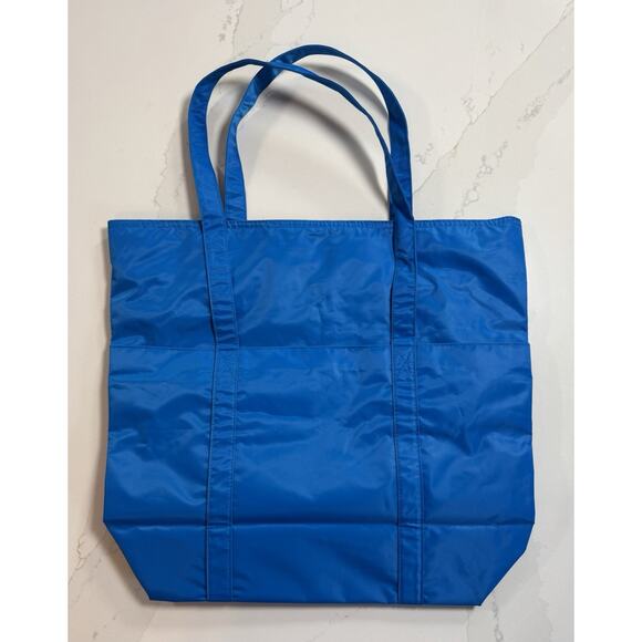 NEW! Baggallini Expandable Tote Blue Nylon Shopper Carryall Bag - Picture 6 of 12